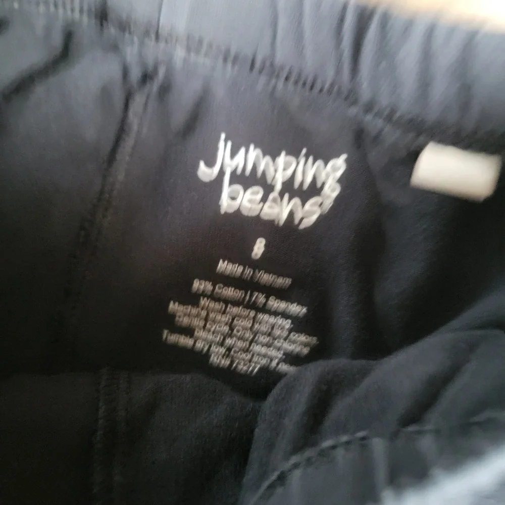 Jumping Beans Girls Bike Shorts Size 8 Black Cotton Stretch Athletic Casual